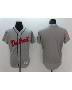Tigers Blank Grey Fashion Stars & Stripes Flexbase Authentic Stitched MLB Jersey