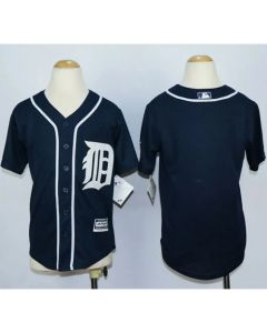 Tigers Blank Navy Blue Cool Base Stitched Youth MLB Jersey
