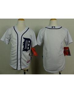 Tigers Blank White Cool Base Stitched Youth MLB Jersey