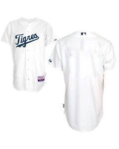 Tigers Blank White Home "Los Tigres" Stitched MLB Jersey