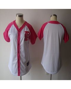Tigers Blank White/Pink Women's Splash Fashion Stitched MLB Jersey