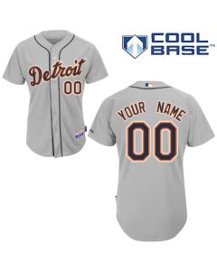 Tigers Personalized Authentic Grey MLB Jersey