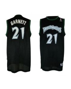 Timberwolves #21 Retro Garnett Black Throwback Stitched NBA Jersey