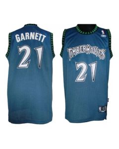 Timberwolves #21 Retro Garnett Blue Throwback Stitched NBA Jersey (Blue)