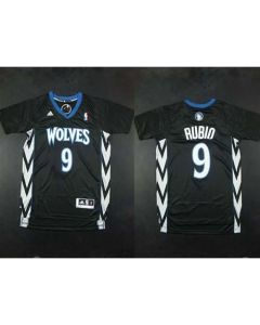 Timberwolves #9 Ricky Rubio Black Alternate Stitched NBA Jersey