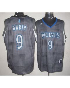 Timberwolves #9 Ricky Rubio Black Rhythm Fashion Stitched NBA Jersey