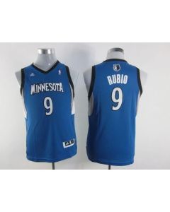 Timberwolves #9 Ricky Rubio Blue Stitched Youth NBA Jersey
