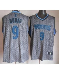Timberwolves #9 Ricky Rubio Grey Static Fashion Stitched NBA Jersey