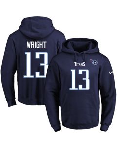 Titans #13 Kendall Wright Navy Blue Name & Number Pullover NFL Hoodie