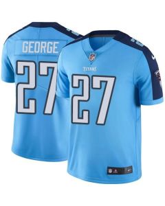 Titans #27 Eddie George Light Blue Men's Stitched NFL Limited Rush Jersey