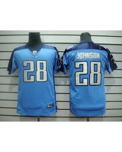 Titans #28 Chris Johnson Baby Blue Stitched Youth NFL Jersey