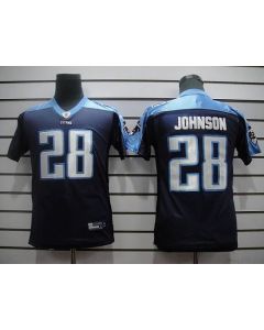 Titans #28 Chris Johnson Dark Blue Stitched Youth NFL Jersey