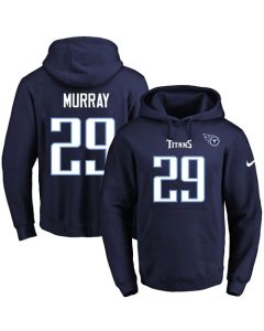Titans #29 DeMarco Murray Navy Blue Name & Number Pullover NFL Hoodie