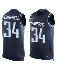Titans #34 Earl Campbell Navy Blue Alternate Men's Stitched NFL Limited Tank Top Jersey