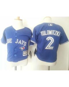 Toddler Blue Jays #2 Troy Tulowitzki Blue Cool Base Stitched MLB Jersey