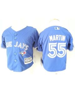 Toddler Blue Jays #55 Russell Martin Blue Cool Base Stitched MLB Jersey