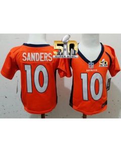 Toddler Broncos #10 Emmanuel Sanders Orange Team Color Super Bowl 50 Stitched NFL Elite Jersey