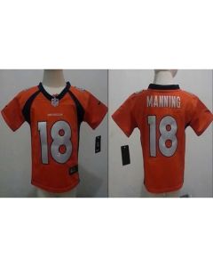 Toddler Broncos #18 Peyton Manning Orange Team Color Stitched NFL Elite Jersey