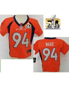 Toddler Broncos #94 DeMarcus Ware Orange Team Color Super Bowl 50 Stitched NFL Elite Jersey