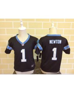 Toddler Carolina Panthers #1 Cam Newton Black Stitched NFL Jersey