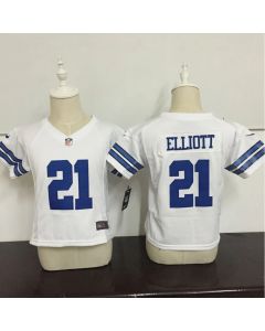 Toddler Dallas Cowboys #21 Ezekiel Elliott White Stitched NFL Jersey