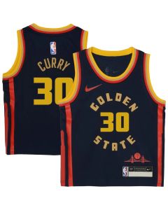 Toddler Golden State Warriors #30 Stephen Curry Navy 2024/25 Swingman Player City Edition Jersey