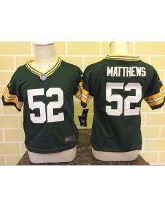 Toddler Green Bay Packers #52 Clay Matthews Green Stitched NFL Jersey