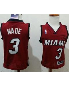 Toddler Heat #3 Dwyane Wade Red Stitched NBA Jersey (Red)