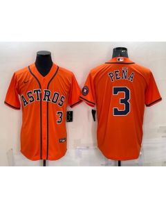 Toddler Houston Astros #3 Jeremy Pena Orange With Patch Stitched Baseball Jersey