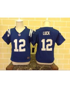 Toddler Indianapolis Colts #12 Andrew Luck Blue Stitched NFL Jersey
