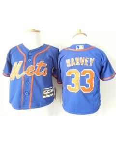 Toddler Mets #33 Matt Harvey Blue Alternate Home Cool Base Stitched MLB Jersey