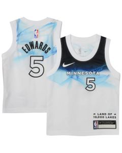 Toddler Minnesota Timberwolves #5 Anthony Edwards White 2024/25 Swingman City Edition Player Jersey (White)