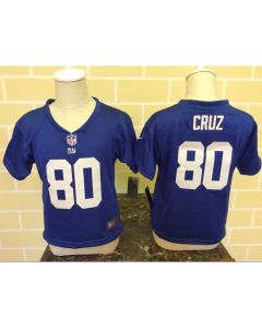 Toddler New York Giants #80 Victor Cruz Blue Stitched NFL Jersey
