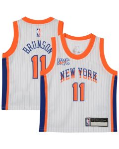 Toddler New York Knicks #11 Jalen Brunson White 2024/25 Swingman City Edition Player Jersey (White)