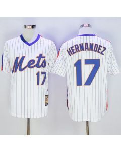 Toddler New York Mets #17 Keith Hernandez Stitched White Blue Strip Throwback Stitched MLB Jersey