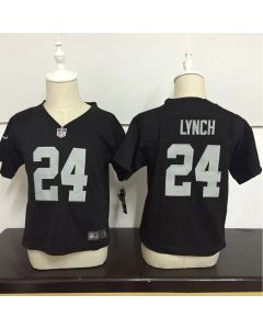 Toddler Oakland Raiders #24 Marshawn Lynch Black Stitched NFL Jersey