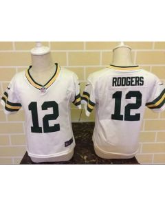 Toddler Packers #12 Aaron Rodgers White Stitched NFL Elite Jersey