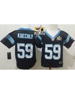 Toddler Panthers #59 Luke Kuechly Black Team Color Super Bowl 50 Stitched NFL Elite Jersey