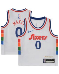Toddler Philadelphia 76ers #0 Tyrese Maxey White 2024/25 Swingman City Edition Player Jersey (White)
