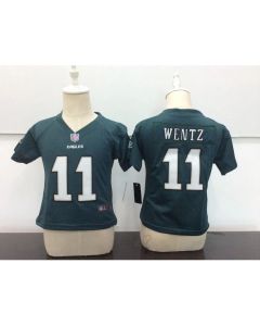 Toddler Philadelphia Eagles #11 Carson Wentz Green Team Color Stitched NFL Jersey