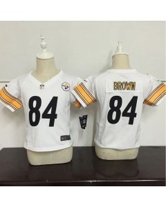 Toddler Pittsburgh Steelers #84 Antonio Brown White Stitched NFL Jersey