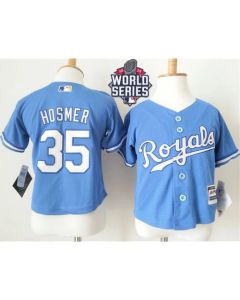 Toddler Royals #35 Eric Hosmer Light Blue Alternate 1 Cool Base W/2015 World Series Patch Stitched MLB Jersey