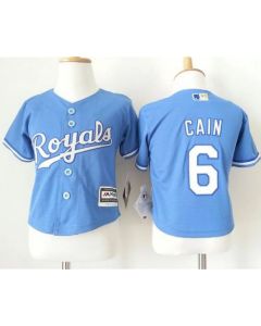 Toddler Royals #6 Lorenzo Cain Light Blue Alternate 1 Cool Base Stitched MLB Jersey