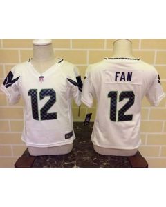 Toddler Seahawks #12 Fan White Stitched NFL Elite Jersey