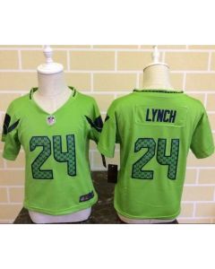 Toddler Seahawks #24 Marshawn Lynch Green Alternate Stitched NFL Elite Jersey