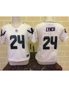 Toddler Seahawks #24 Marshawn Lynch White Stitched NFL Elite Jersey