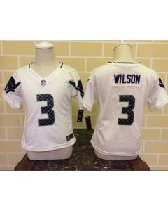Toddler Seahawks #3 Russell Wilson White Stitched NFL Elite Jersey