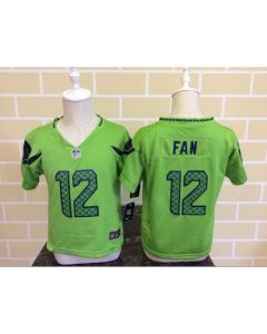 Toddler Seattle Seahawks #12 Fan Green Stitched NFL Jersey