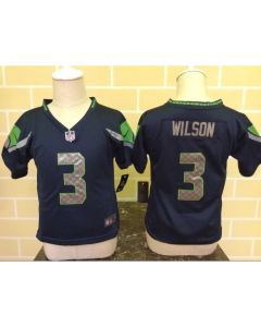 Toddler Seattle Seahawks #3 Russell Wilson Navy Blue Stitched NFL Jersey