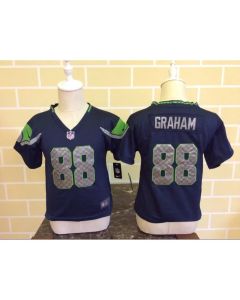 Toddler Seattle Seahawks #88 Jimmy Graham Navy Blue Stitched NFL Jersey